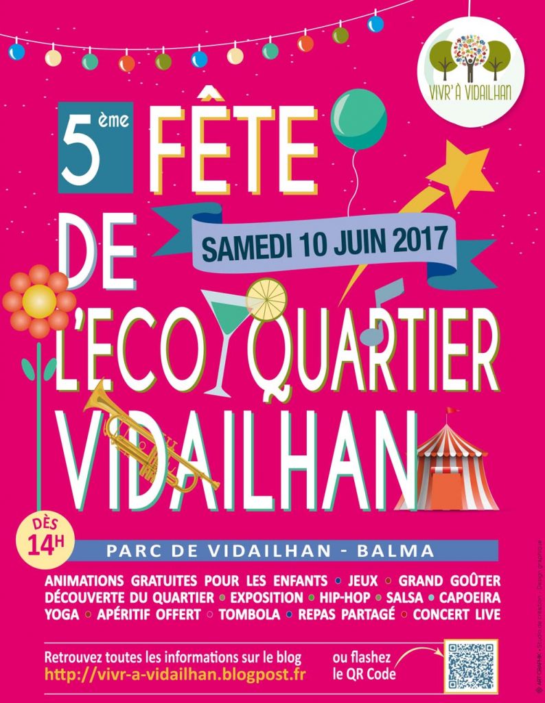 Affiche fête de quartier Vidailhan Balma