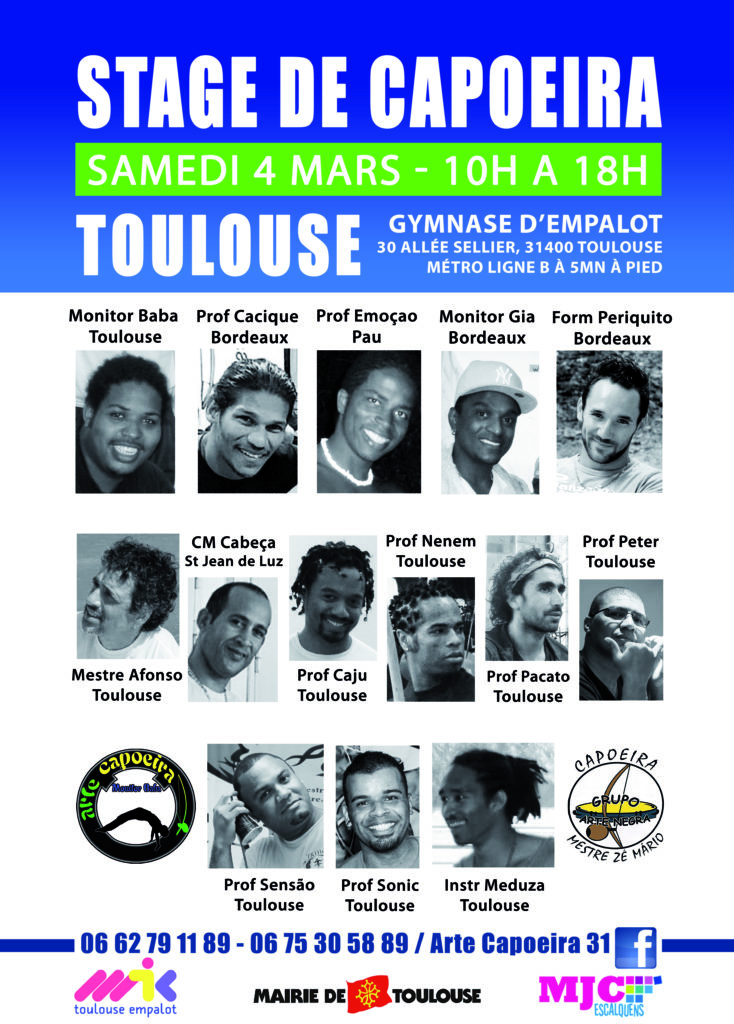 affiche baptême 2017 professeur de capoeira du groupe et autres de toulouse